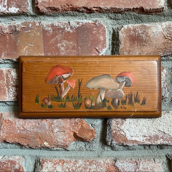 Vintage Handmade Mushroom Wall Decor